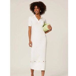 Staud Cecily white midi dress size L